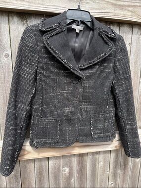 Ann Taylor 6P black wool blend blazer!